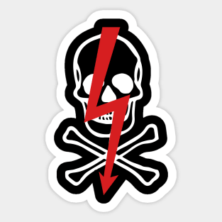 Skull with Lighting Bolt Sticker